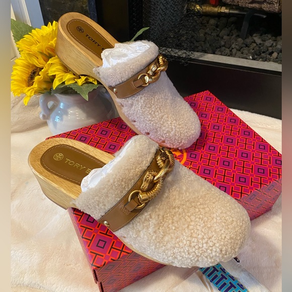 TORY BURCH JESSA SHEARLING CLOG